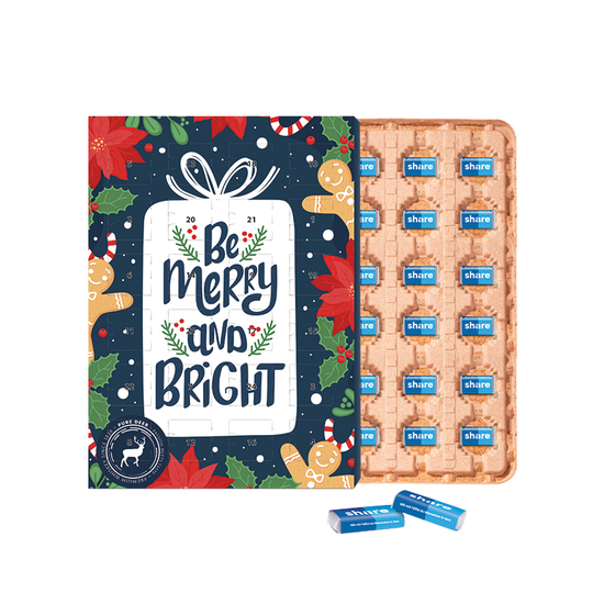 Marken Wand Adventskalender ECO, share Schokotäfelchen in Pergaminpapier