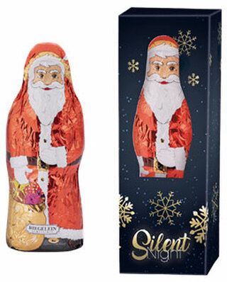 Riegelein Weihnachtsmann Werbebox aus weißem Karton