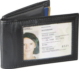 RFID Leder-Etui für Kreditkarten und Ausweise mit Münzfach