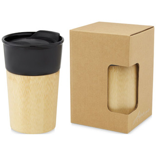 Pereira 320 ml Porzellanbecher mit Außenseite aus Bambus