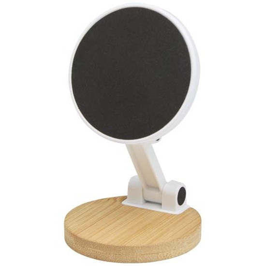 Alcor Klappbare magnetische Smartphonehalterung aus recyceltem Kunststoff mit Bambusdetails