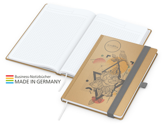 Notizbuch Match-Book White Bestseller A4 Natura braun-individuell, silbergrau