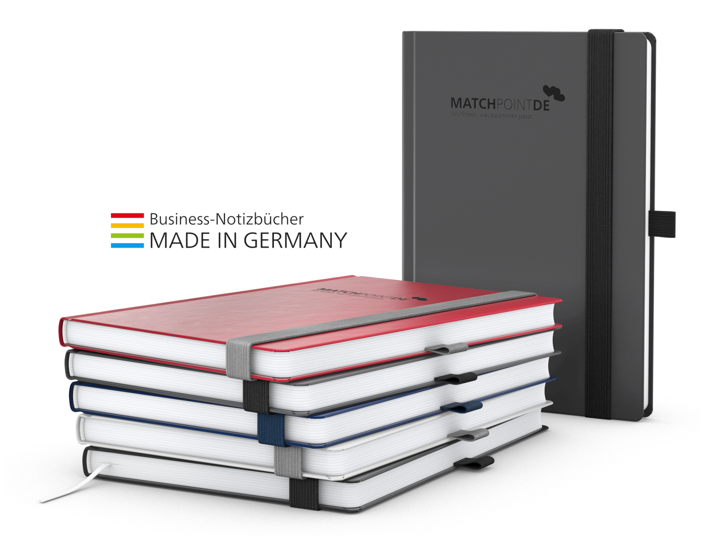 Notizbuch Vision-Book White Bestseller A5, weiß inkl. Prägung schwarz-glänzend