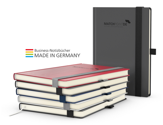 Notizbuch Vision-Book Creme Bestseller A4, rot inkl. Silberprägung