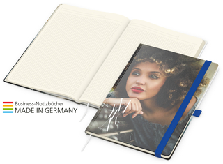 Match-Book Creme Bestseller A4 Cover-Star matt-individuell, mittelblau