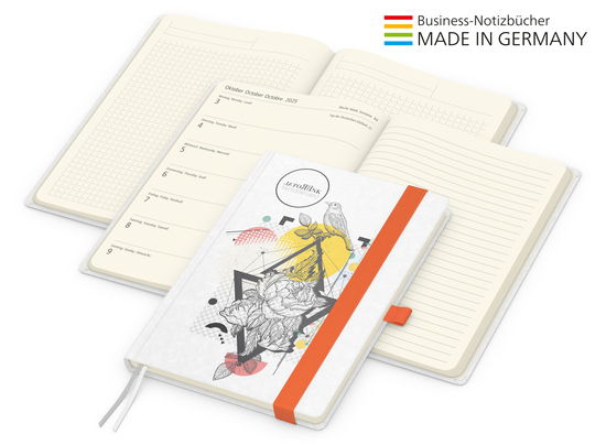 Buchkalender Match-Hybrid Creme Bestseller, Natura individuell, orange