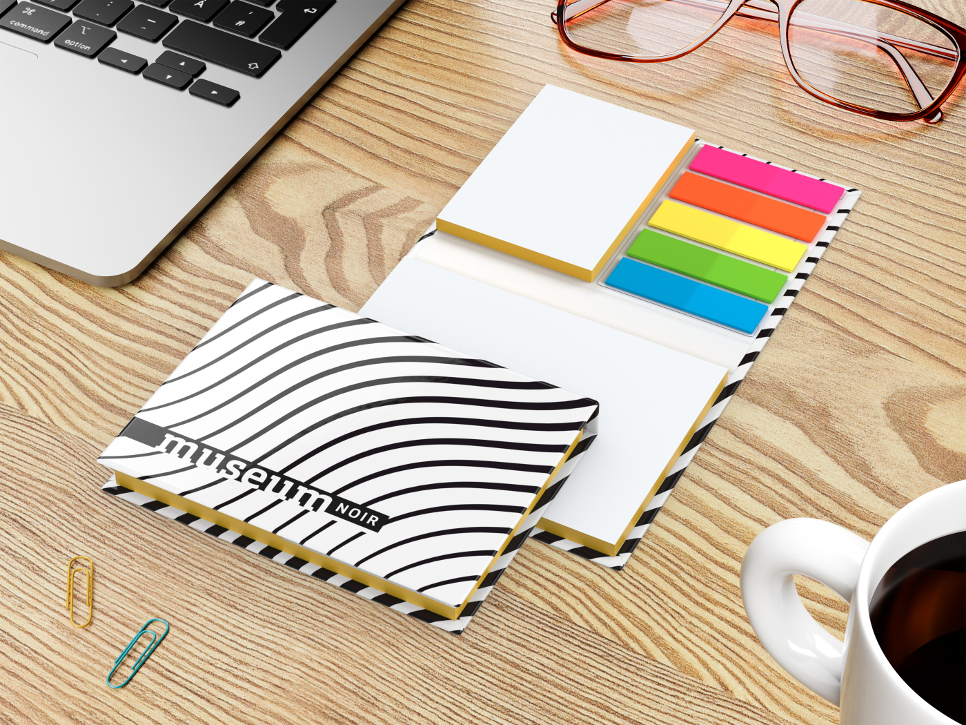 Haftnotiz-Set Budapest Bookcover White Bestseller, gloss-individuell, Farbschnitt gelb