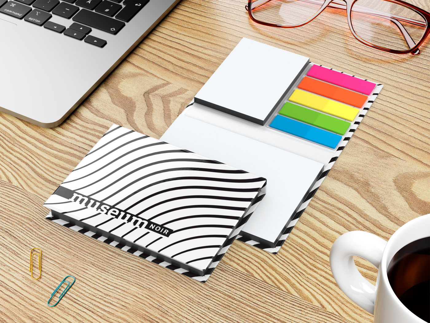 Haftnotiz-Set Budapest Bookcover White Bestseller, gloss-individuell, Farbschnitt schwarz