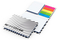 Haftnotiz-Set Budapest Bookcover White Bestseller, matt-individuell, Farbschnitt blau