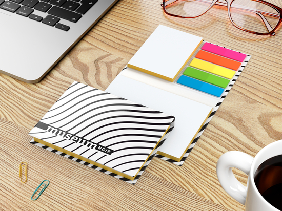 Haftnotiz-Set Budapest Bookcover White Bestseller, matt-individuell, Farbschnitt gelb