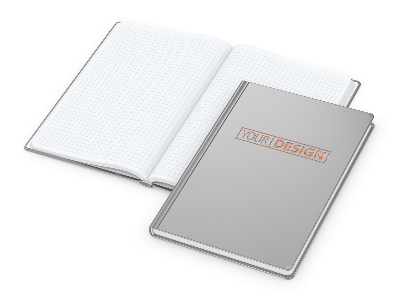 Notizbuch Easy-Book Basic Bestseller, A5, silber inkl. Kupferprägung