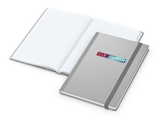Notizbuch Easy-Book Comfort Bestseller, A5, silber inkl. Siebdruck-Digital