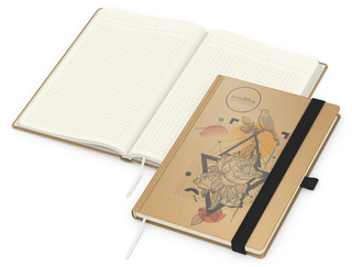 Notizbuch Match-Book Creme Bestseller, A5, Natura, braun-individuell, schwarz