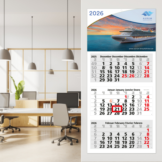 3-Monatskalender Medium Light 3 Bestseller (Mehrblock)