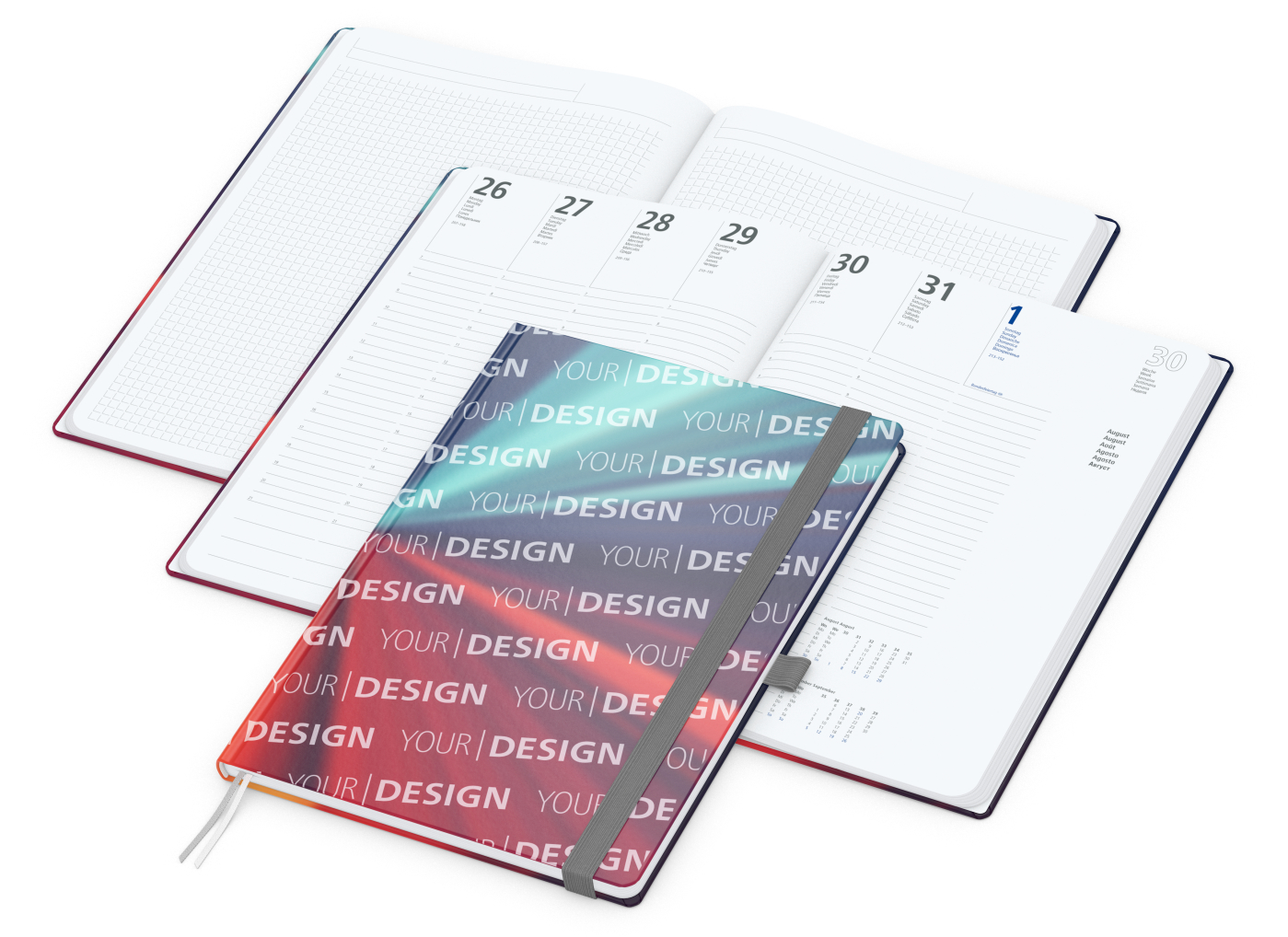 Wochenplaner Match-Hybrid White Bestseller, A4, Cover-Star gloss, silbergrau