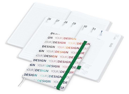 Wochenplaner Match-Hybrid White Bestseller, A4, Natura individuell, grün