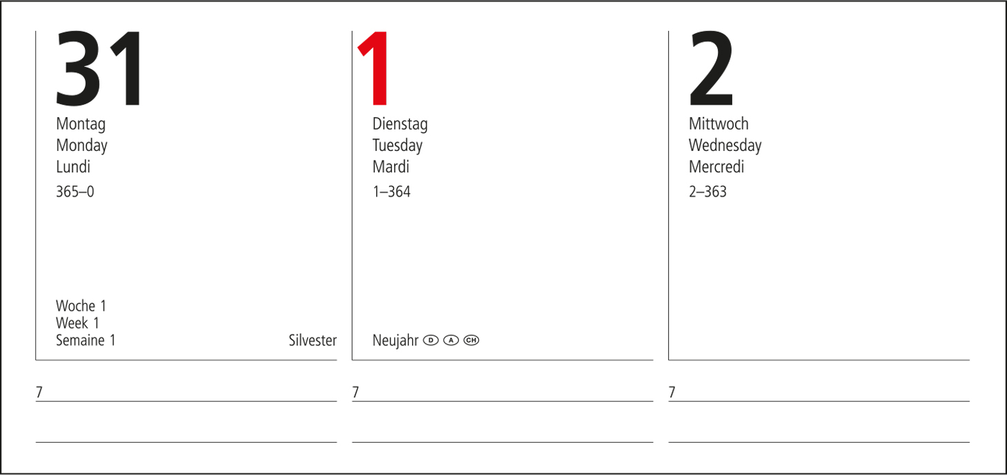 Wochenkalender Prestige Bestseller inkl. Silberprägung, schwarz