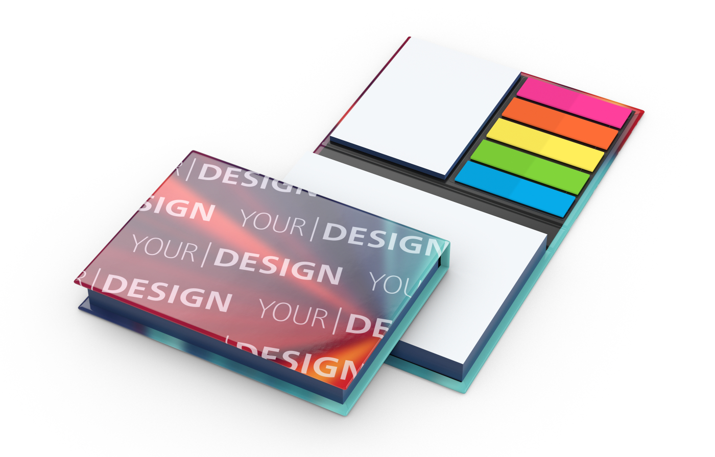 Haftnotiz-Set Wien Bookcover White Bestseller, gloss-individuell, Farbschnitt blau