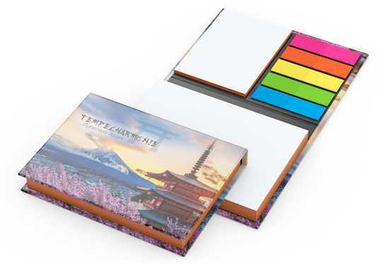 Haftnotiz-Set Wien Bookcover White Bestseller, matt-individuell, Farbschnitt orange