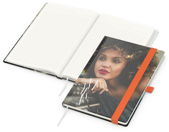Notizbuch Match-Book, A5, Natura Recycling, orange