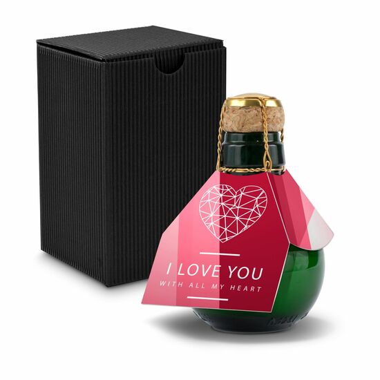 Origineller Sekt I love u - Karton Schwarz, 125 ml 2K1358p2