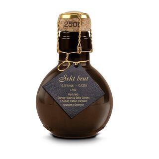 Kleinste Sektflasche der Welt Anhänger in schwarz, 125 ml 2K1540c