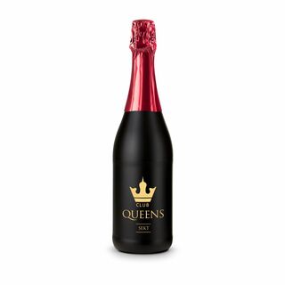 Sekt Cuvée - Flasche schwarz - Kapselfarbe Rot, 0,75 l 2K1904e