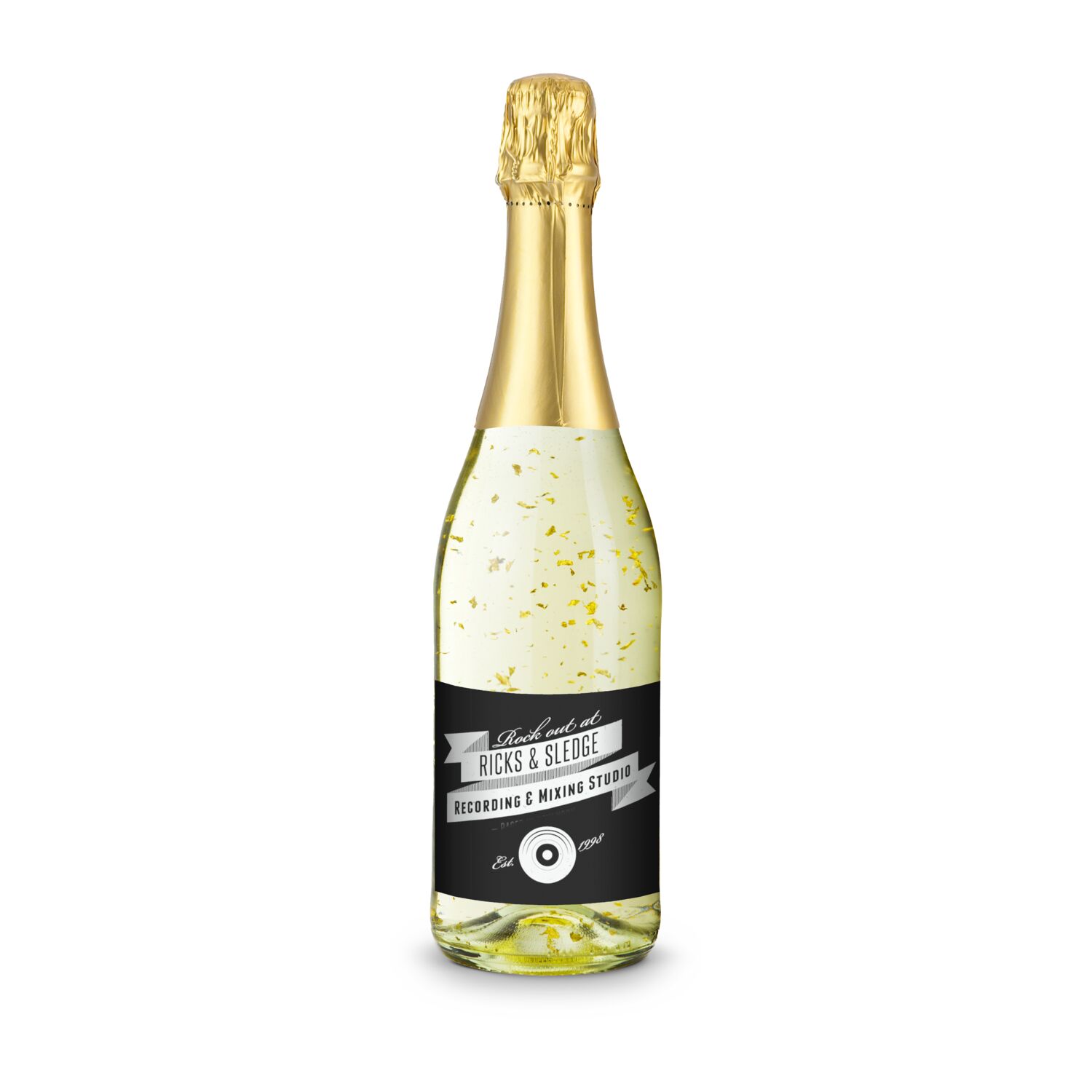 Golden Flakes - Flasche klar - Kapsel gold, 0,75 l 2K1910a