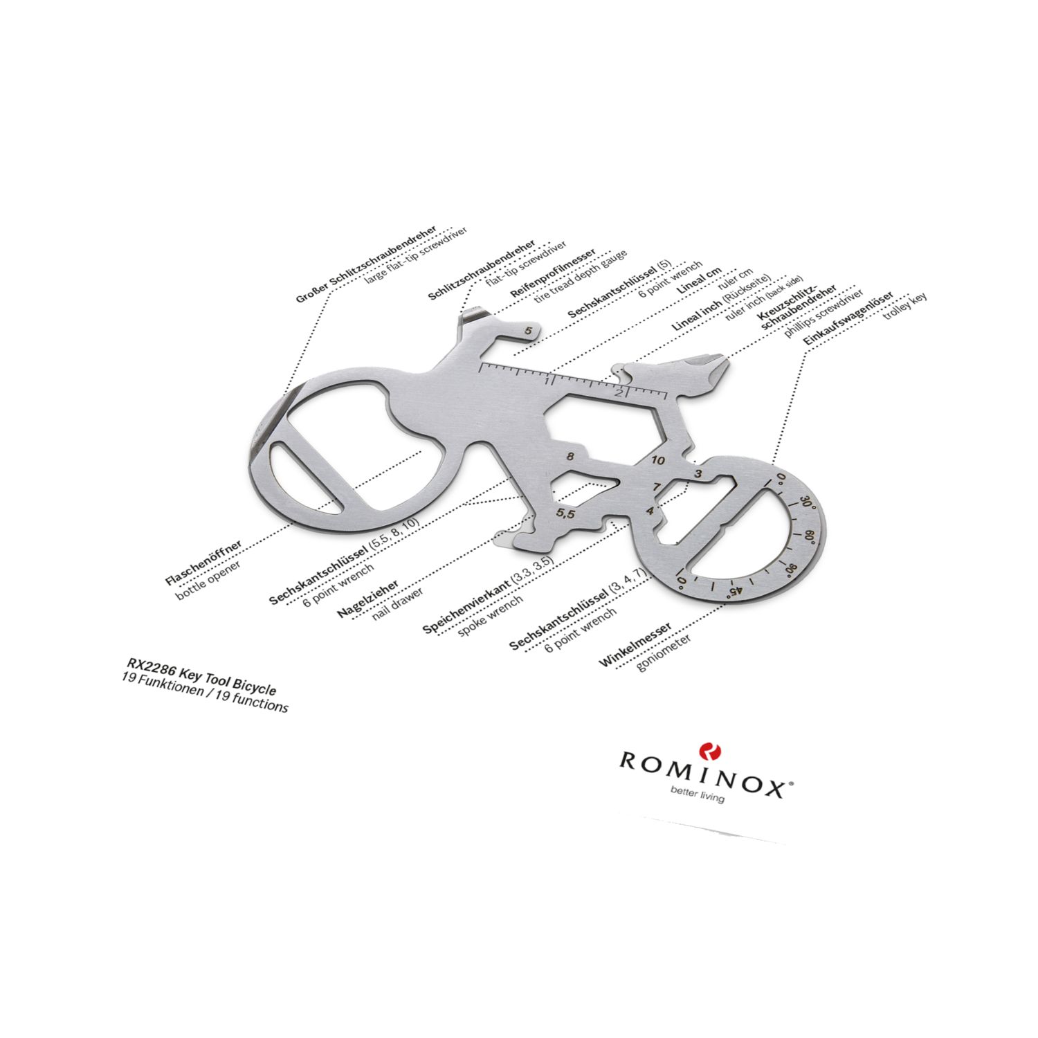 ROMINOX® Key Tool Bicycle (19 Funktionen) Werkzeug 2K2101l