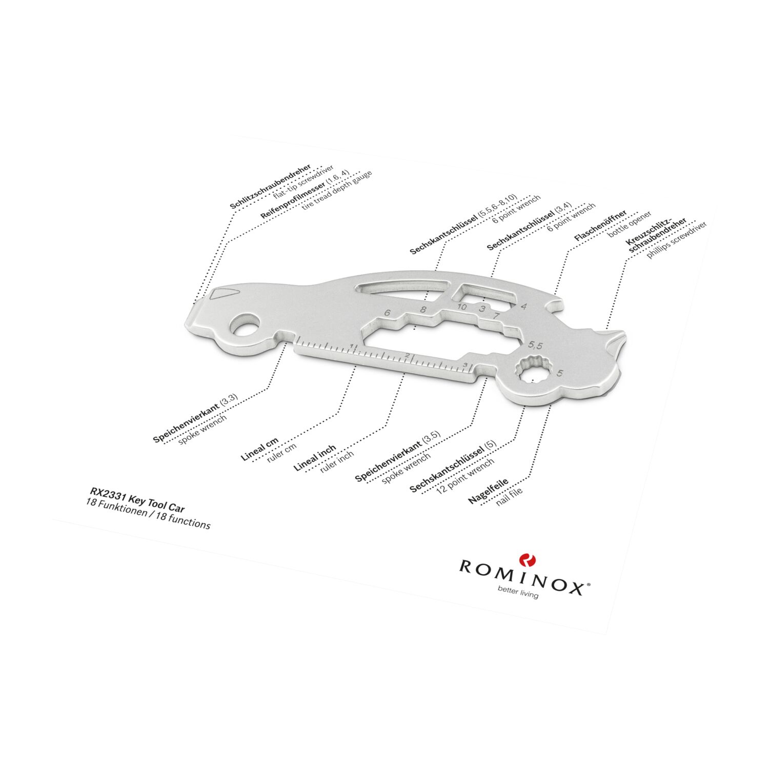 ROMINOX® Key Tool Car/Auto (18 Funktionen) Frohe Ostern 2K2110p