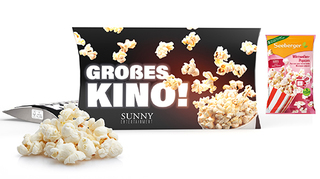 Mikrowellen-Popcorn in Werbekartonage 90 g süßes Popcorn