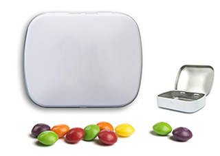 Mini Nostalgiedose 37 g Skittles weiß-matt