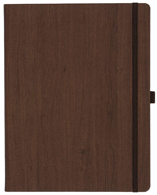 Notizbuch Style Large im Format 19x25cm, Inhalt liniert, Einband Woody in der Farbe Brown