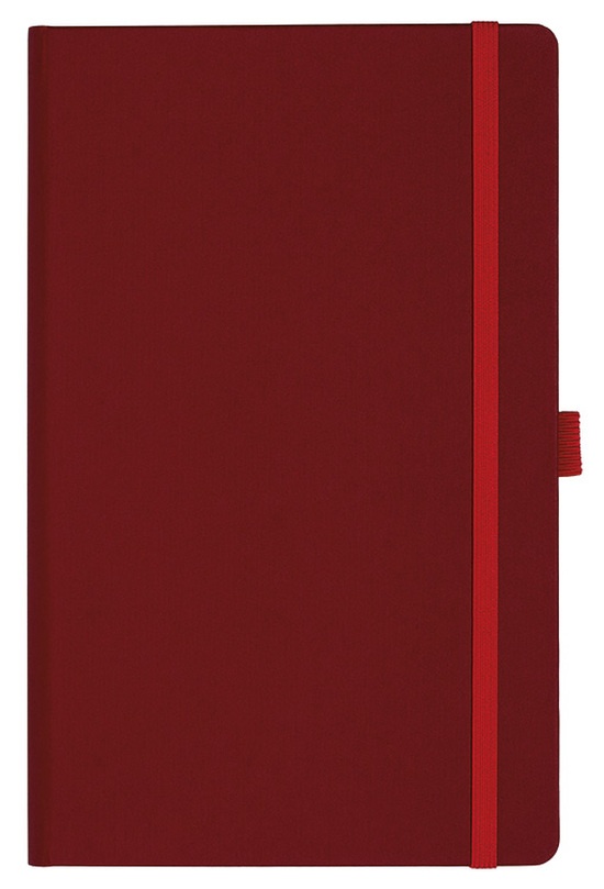 Notizbuch Style Medium im Format 13x21cm, Inhalt kariert, Einband Fancy in der Farbe Ruby Red