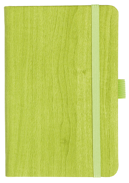 Notizbuch Style Small im Format 9x14cm, Inhalt blanco, Einband Woody in der Farbe Lime