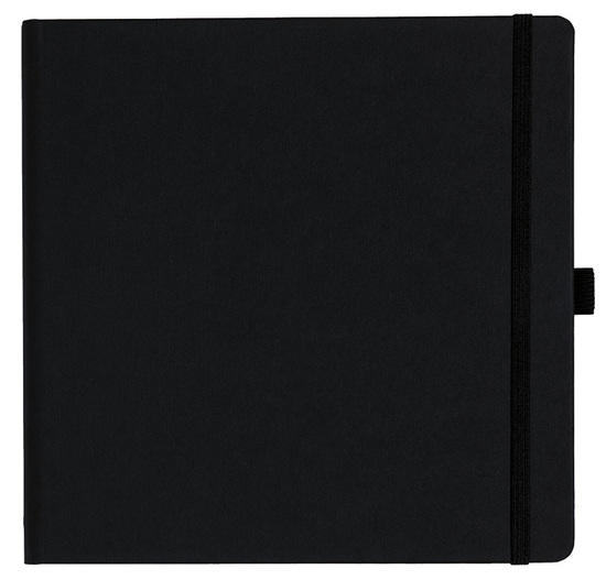 Notizbuch Style Square im Format 17,5x17,5cm, Inhalt kariert, Einband Fancy in der Farbe Black