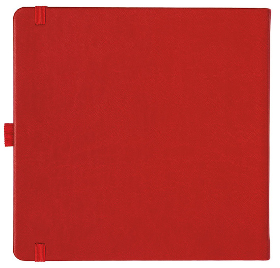 Notizbuch Style Square im Format 17,5x17,5cm, Inhalt liniert, Einband Slinky in der Farbe Scarlet