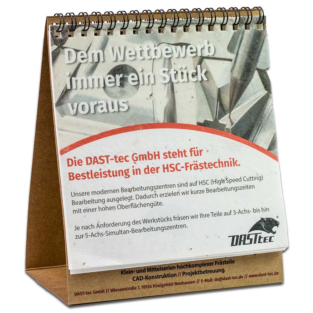 Samenpapier-Tischkalender - Kamille