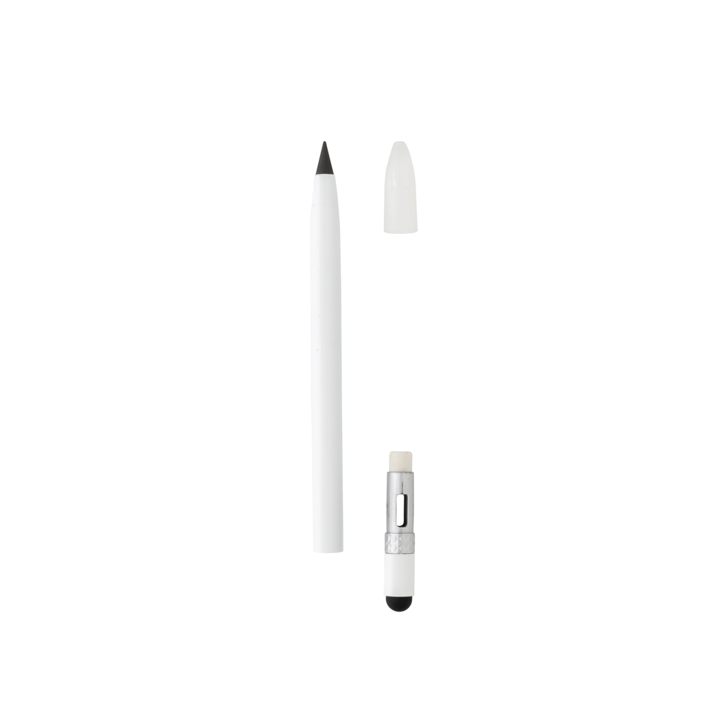 Tintenloser Stift aus Aluminium mit Radiergummi