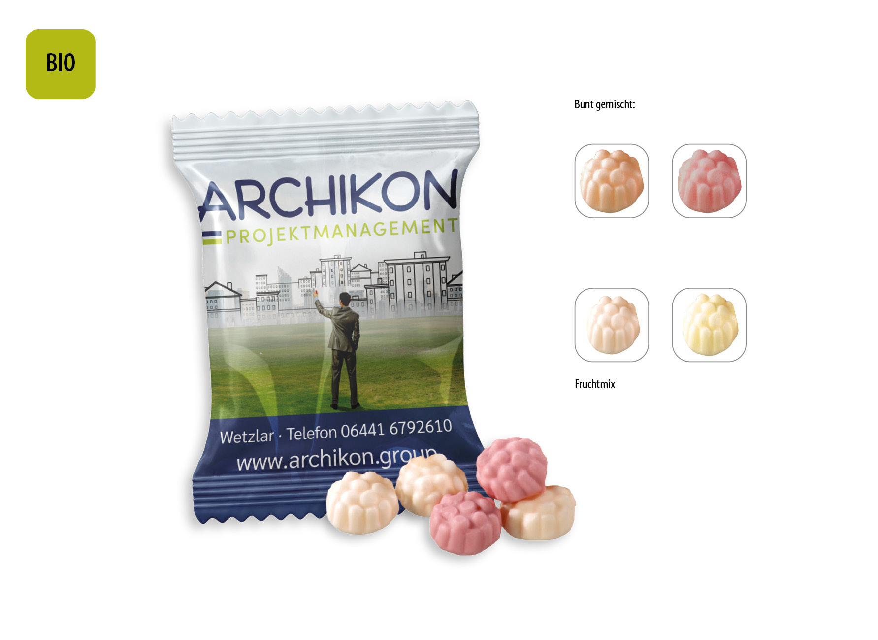 BIO JO-Frutti Werbetüte, Inhalt: BIO JO-Frutti Werbetüte ca. 9 g