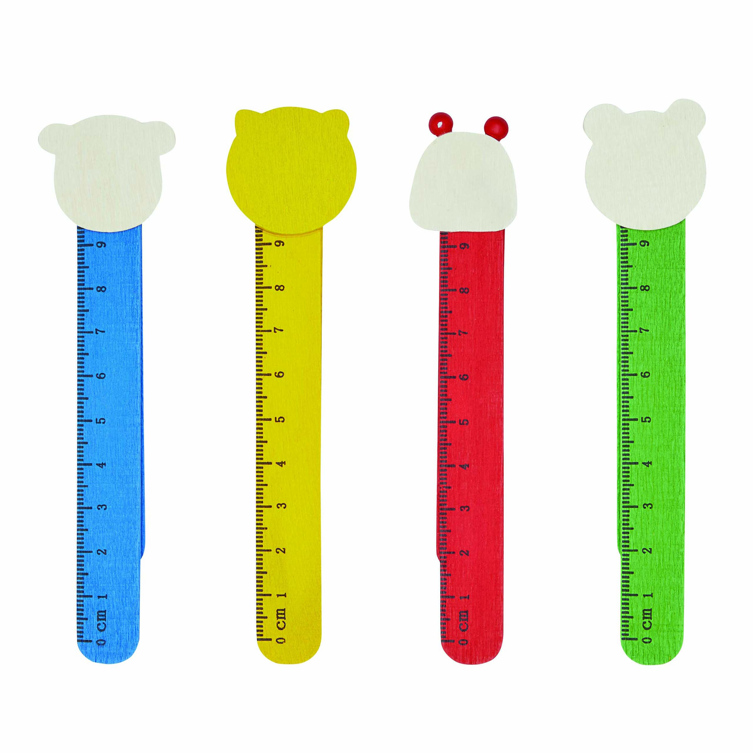 Holz-Lesezeichen FUNNY ANIMALS, 4-fach sortiert, Preis pro Stück