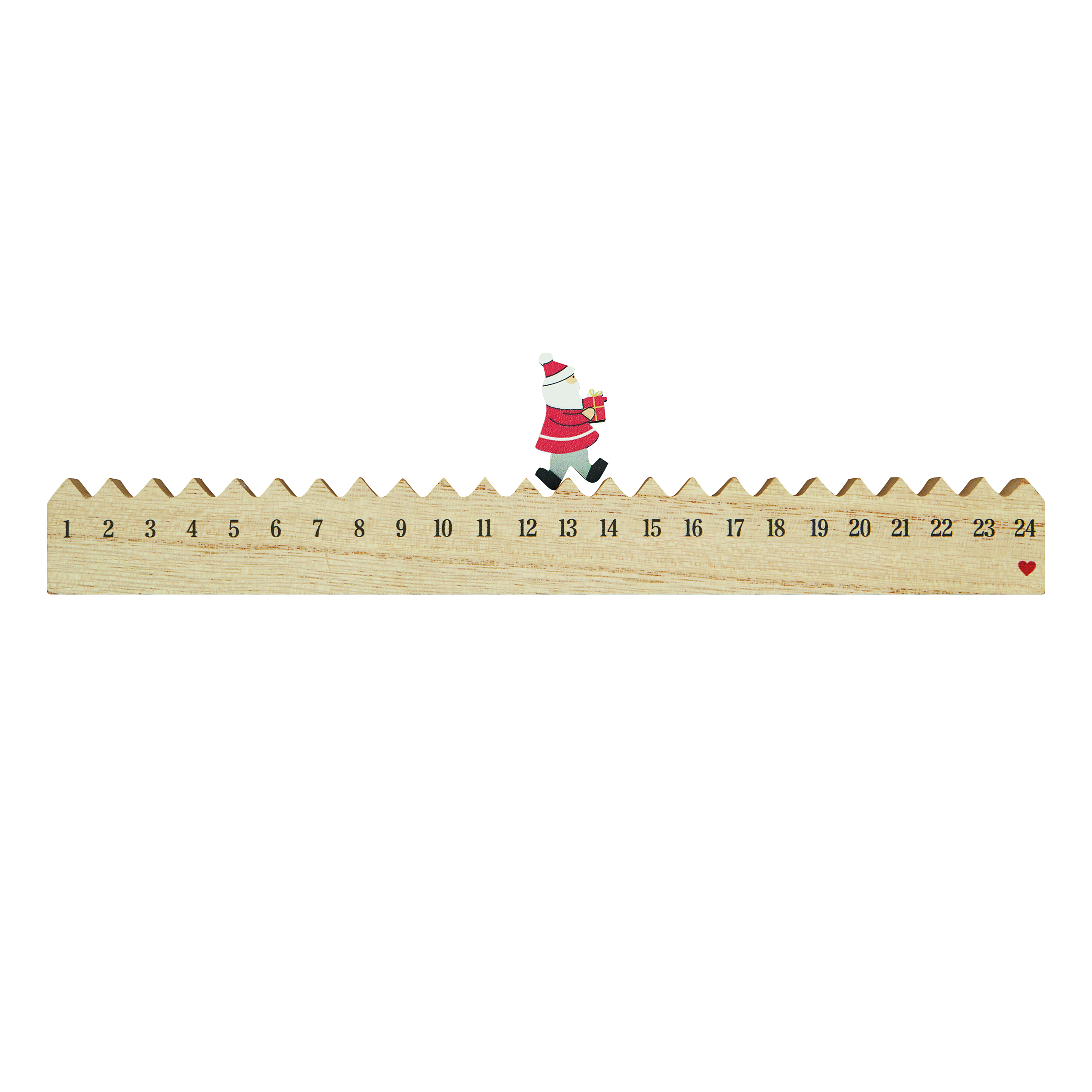 Holz-Kalender WALKING SANTA