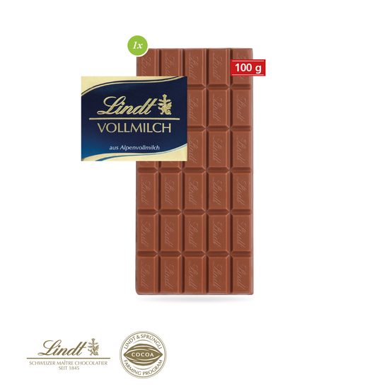 Premium Schokolade von Lindt, 100 g auf GRASPAPIER