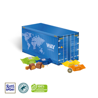 3D Präsent "Container" mit Ritter SPORT Schokowürfel