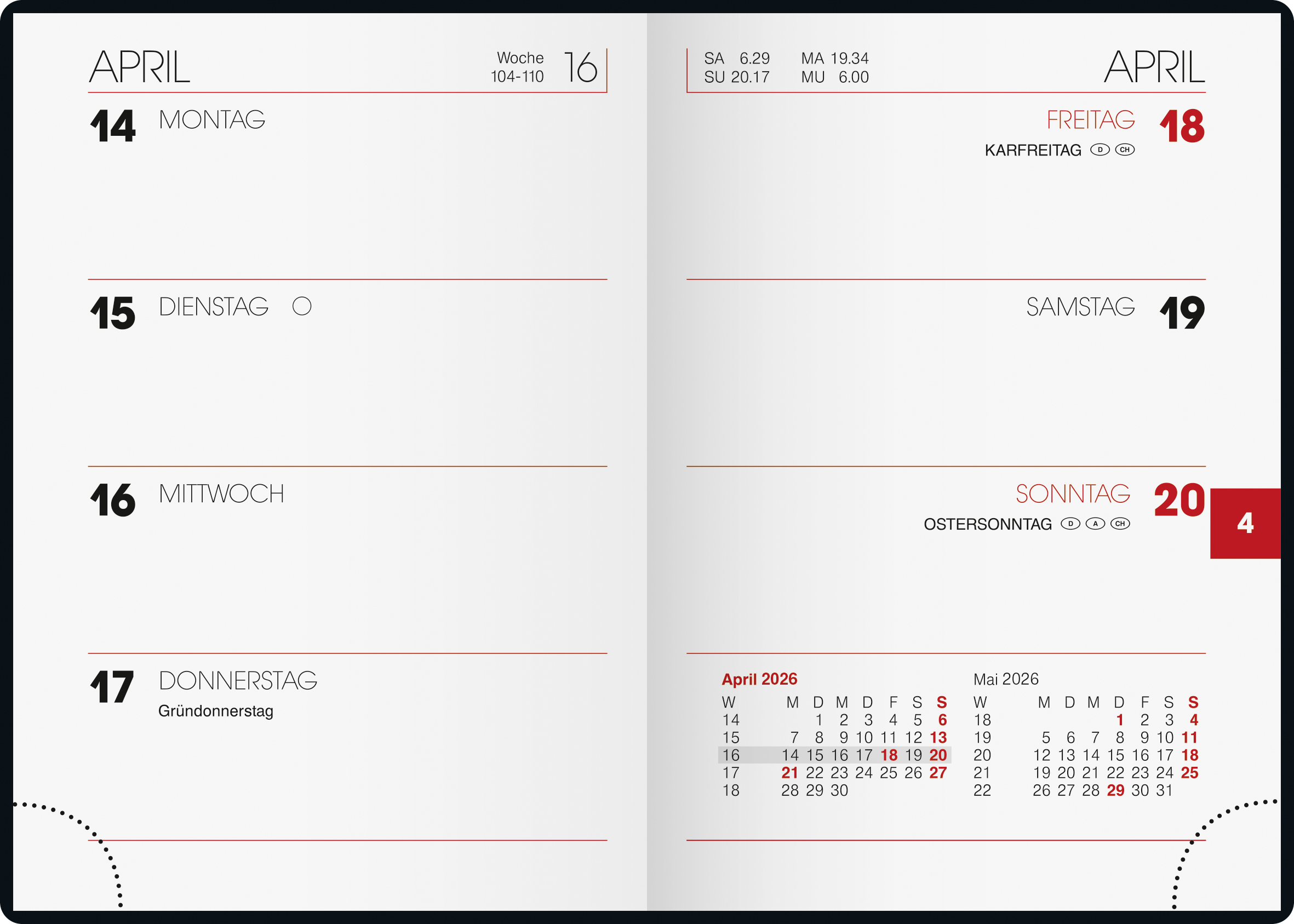 Mini-Taschenkalender, blau