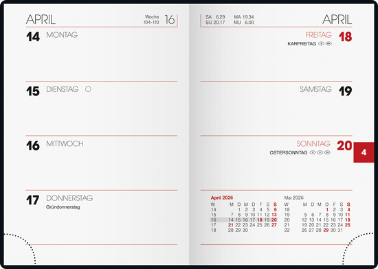 Mini-Taschenkalender, grün