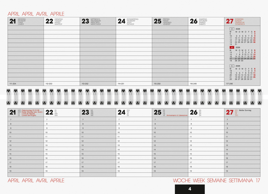 Tischquerkalender Soft Livello, schwarz