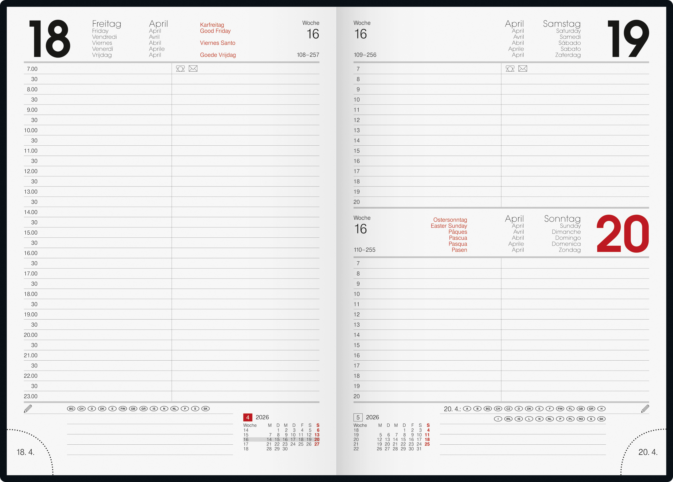 Buchkalender Modell 795, schwarz