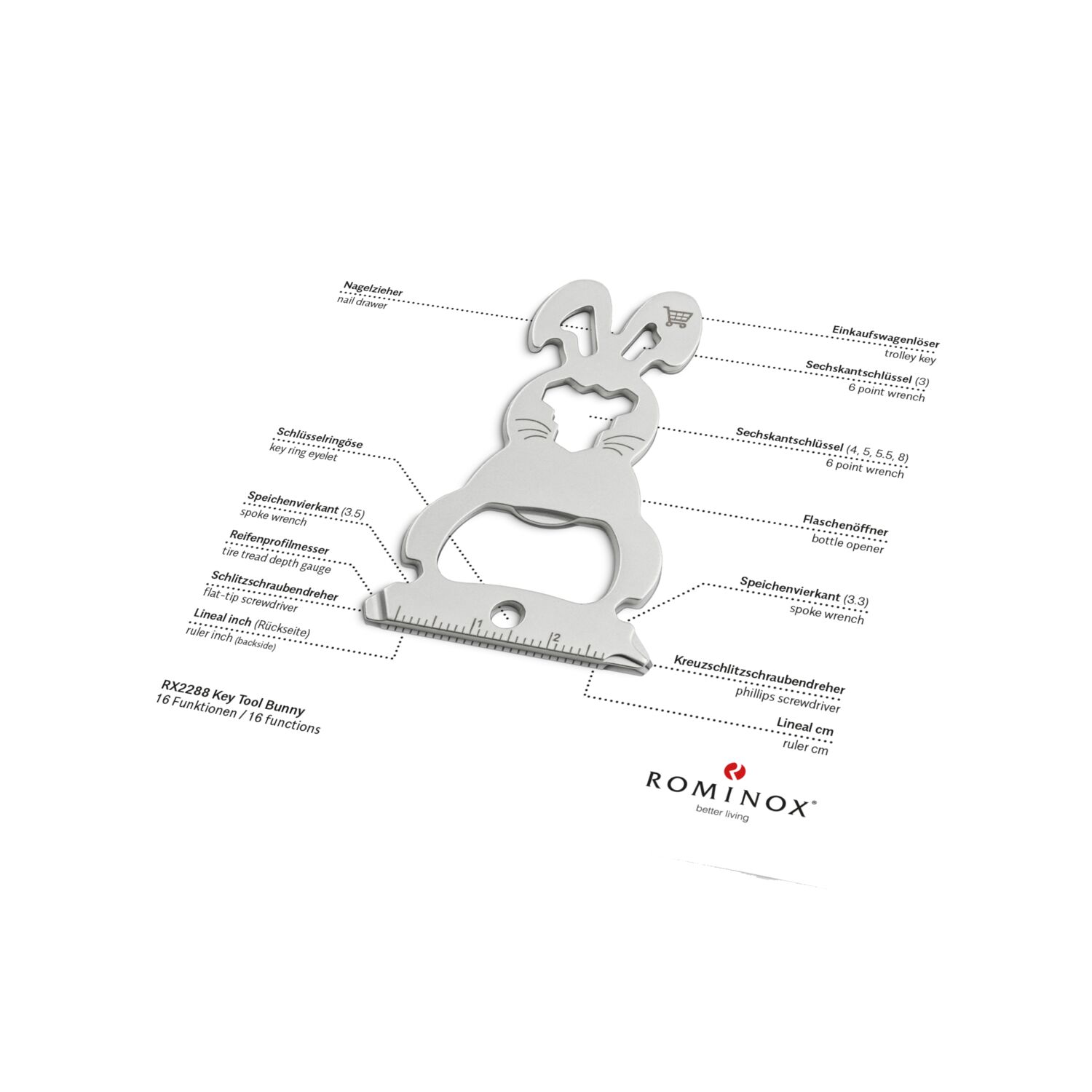 ROMINOX® Key Tool // Bunny - 16 Funktionen