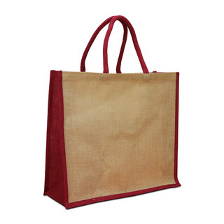 Jute Taschen  DJK008 45 x 17 x 40 cm natur-weinrot